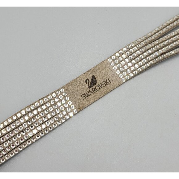 Authentic Swarovski Crystal Grey Suede Rhinestone Wrap Around Bracelet B1A - Picture 7 of 7